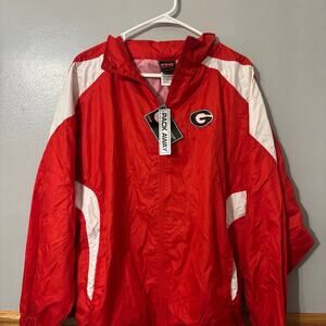 NWT Georgia Bulldog Windbreaker Red Full Zip Mens Medium